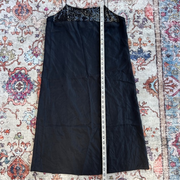 Dereck Lam black sequin lightweight silk slip dress nighty lingerie Italy size 6 - Picture 11 of 16